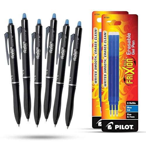 Stylos roller effaçables Pilot Frixion Ball rechargeables pointe moyenne 0.7 mm
