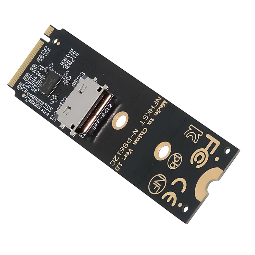 NFHK Adapter 2280 PCI-E4.0 M.2 M-Key NVME to Oculink SFF-8612 SFF-8611 Host Adapter with Linear Redriver for U.2 SSD eGPU Over Long Cable Lengths