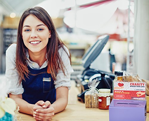 Adir Acrylic Donation Ballot Box With Lock - Secure And Safe Suggestion Box - Drawing Box - Great For Business Cards (6.25" X 4.5" X 4") - Purple #TOP4