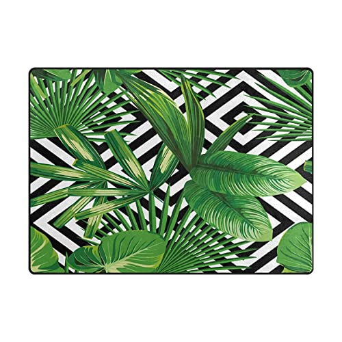 Alaza Sommer Exotic Jungle Tropische Palme Blätter, ein Wohnzimmer Teppich Teppiche Vorleger für Schlafzimmer fein 7'x5' mehrfarbig - Image 4
