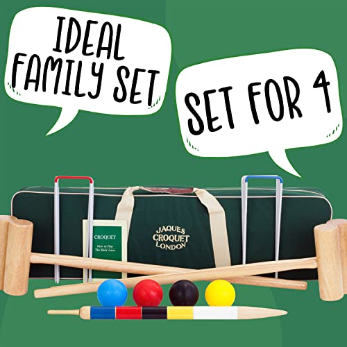 Jaques of London Reigate Croquet Set for 4 Players | Canvas Carry Case with Mallets, Hoops, Balls, Peg & Rules | Traditional Garden Game | Since 1795 - Image 2