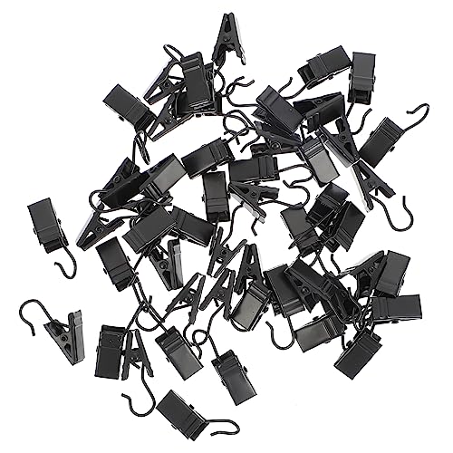SOLUSTRE 50Pcs Steel Curtain Clips Heavy Duty Curtain Hook Clips for Home Decoration Office and Garden Use and Easy to Use Curtain Accessory with Polished Finish