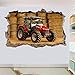 HUJL Stickers muraux TRACTEUR HAY STACK 3D Smashed WALL STICKER ART ROOM DECOR DECAL MURAL