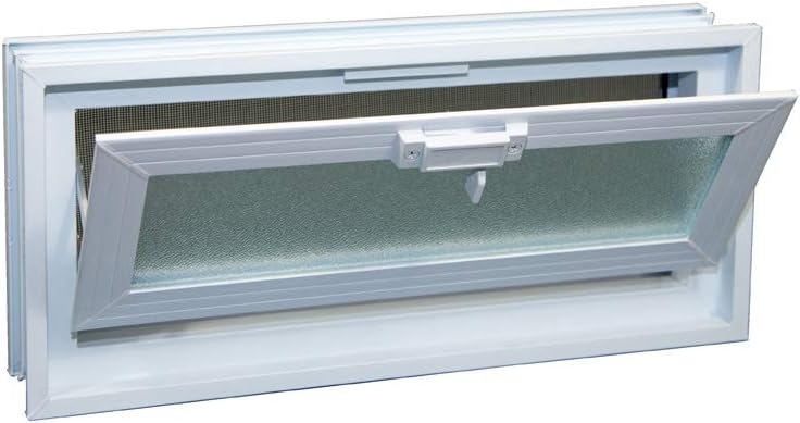 1808 Hopper Vent Window for Glass Blocks, Sheds, Cabins, Tiny Homes, Garages