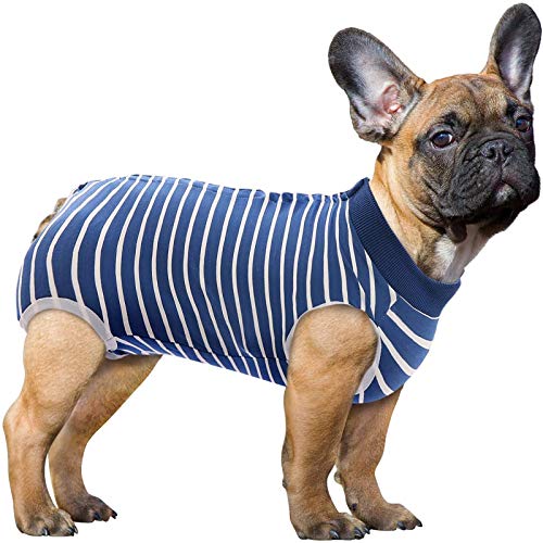 SAWMONG Recovery Suit for Dog, Dog Recovery Shirt for Abdominal Wounds, Pet Surgery Surgical Recovery Snugly Suit, Prevent Licking Dog Bodysuit, Substitute E-Collar & Cone