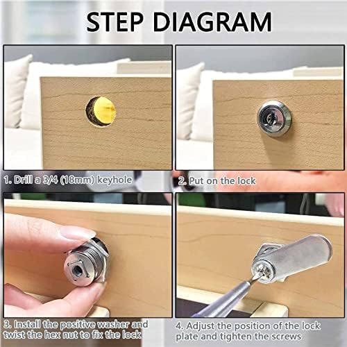 Mailbox Lock, Security Drawer Lock, with 2 Alike Keys for Mailbox Drawer Cupboard Cabinet Furniture Door (16mm)