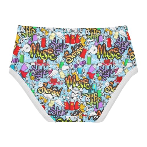 Little Girls' Soft Cotton Underwear Kids Breathable Comfort Graffiti Art Panties Briefs Toddler2