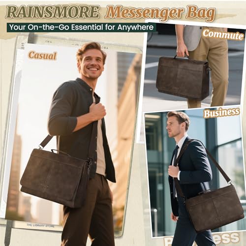 RAINSMORE Vintage Flap Messenger Bag
