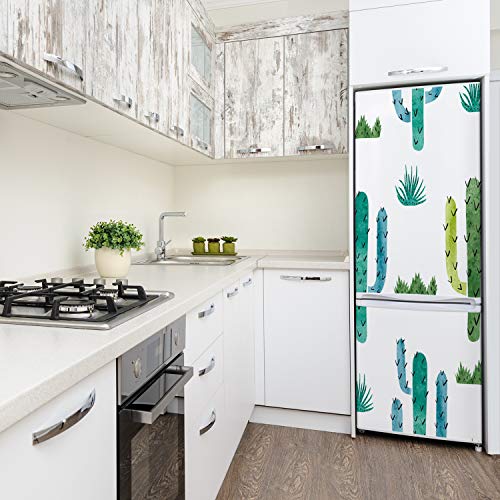 Pegatinas de refrigerador de cactus autoadhesivas lavables Tulup de vinilo resistente 4