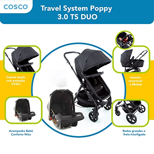 Cosco Kids, Travel System Poppy Duo, Preto... glide