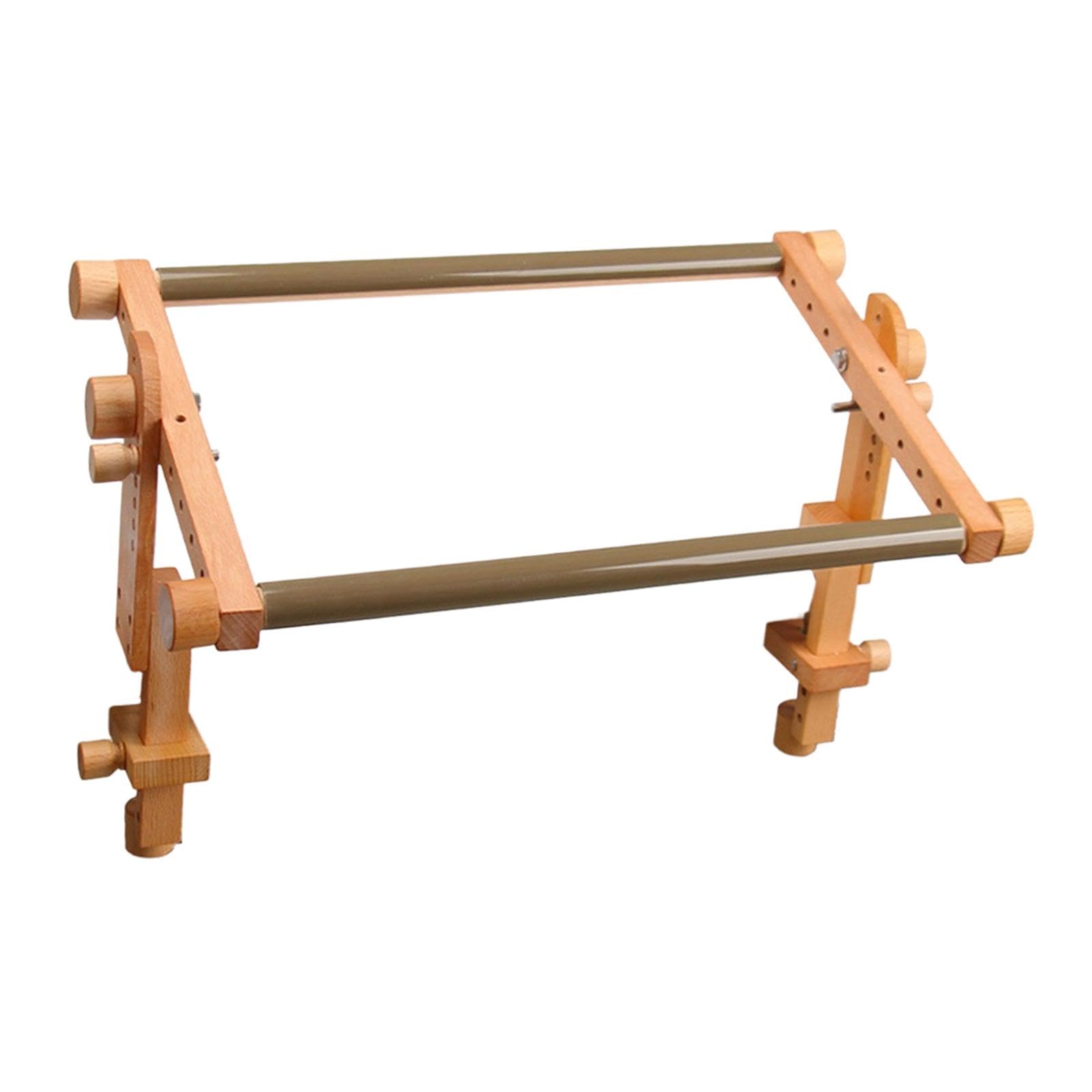 Adjustable Embroidery Rack 20x11.4 inch Wooden Frame with Table Clamp, Multifunctional Needlework Stand for Hand Quilting