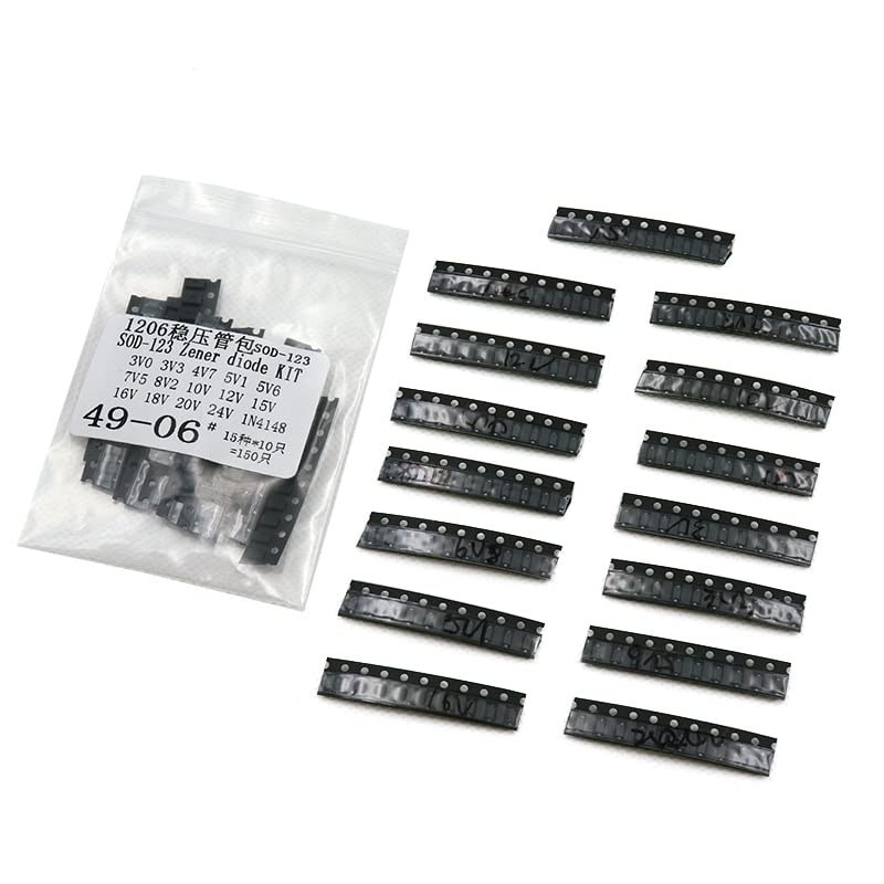 SAITOM diodo -123 1206 0.5W Diodo Zener SMD Confezione 15 Valori * 10 pz =150 pz Kit