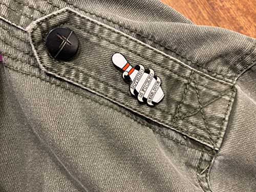 Image of Nothing is F*cked Here Dude Big Lebowski Pin Bowling Pin - Enamel Pin Brooch for Jacket, Tote, Hand Bag Active