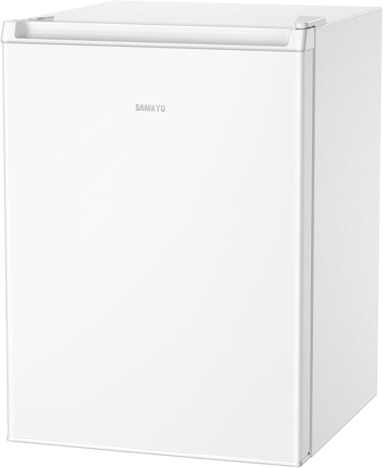 SAMKYO 冷蔵庫 小型 65L 幅44.4cm スリム 一人暮らし 右開き 1ドア 直冷式 静音 耐熱天板 GU65S ホワイト