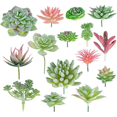 Meiliy Plantes Succulentes Artificielles Faux Succulentes Branche de Perles Suspendue pour Maison Cuisine Bureau Mariage Jardin Artisanat Art Décor 15pcs Succulents Cover