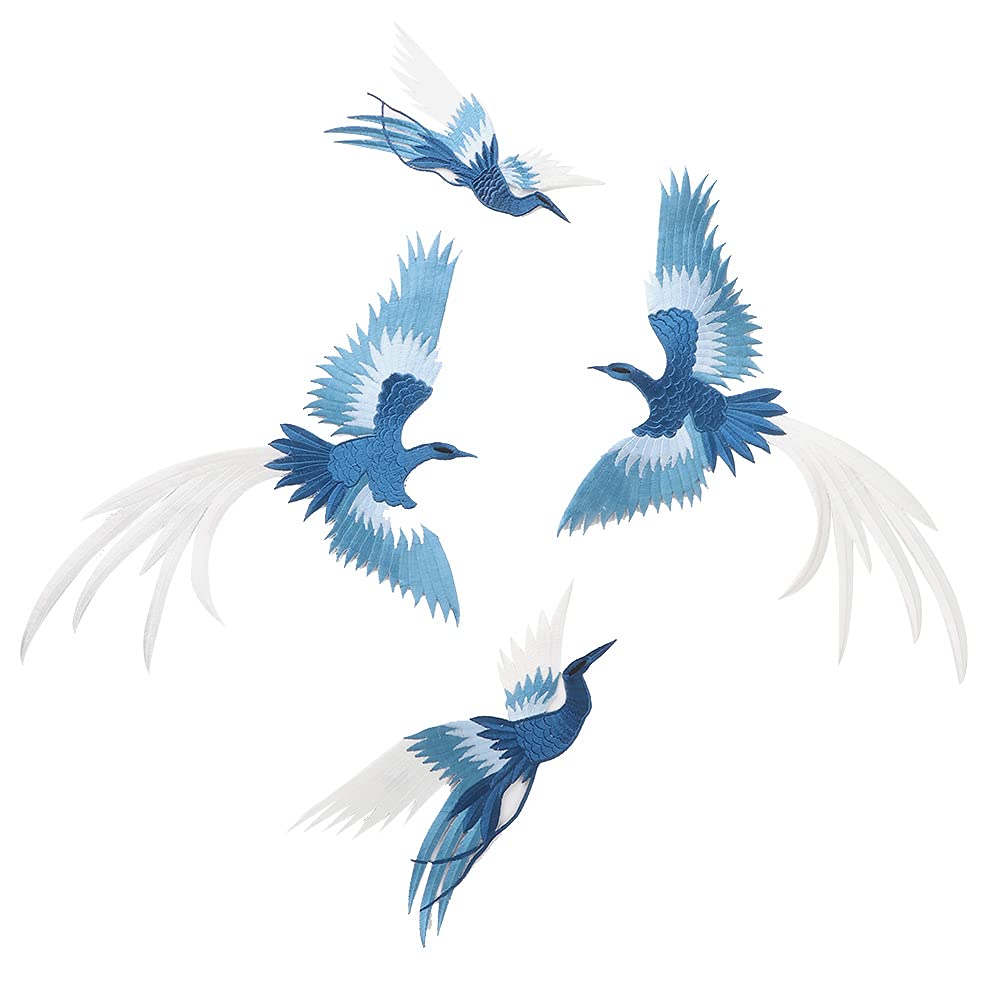 Sewing Cloth Sticker, Embroidered Patch Cloth Sticker, Phoenix Bird for Bags Adorning Jeans Hats Jackets