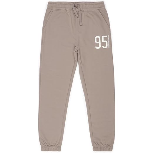 Alan Jones Clothing Boy's Joggers Trackpant with Placement Print | Ribbed Waist & Hem | Drawstring Closure | Regular Fit | Sizes 5–16 Years