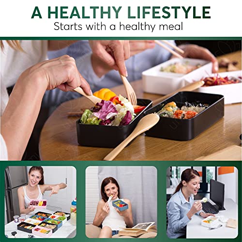 Umami All-In-1 Bento Box Adult Lunch Box With Cutlery Set (40Oz) Great As Salad, Snack, Or Sandwich Containers, Or A Cute Japanese Bento Lunch Box For Kids With Food Compartments And Accessories #TOP6