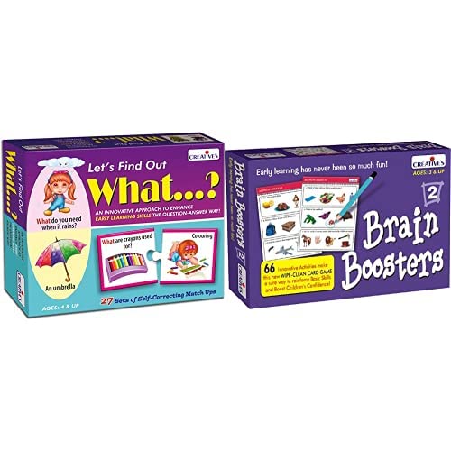 Image of Creative Educational Aids P. Ltd. - CRE0995 Let's Find Out What Puzzle (Multi-Color, 54 Pieces) Brain Boosters - 2 Card Game (Multi-Color)
