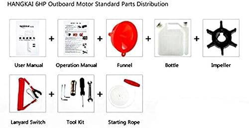 Miniatura 5 de 6HP 2-Stroke fuera de borda Moto Pesca Motor de barco inflable Refrigeración por agua Sistema CDI Construcción de aluminio fundido duradero