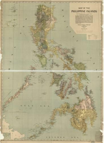 1908 Map of the Philippine Islands - Size: 18x24 - Ready to Frame - Philippines | Philippines