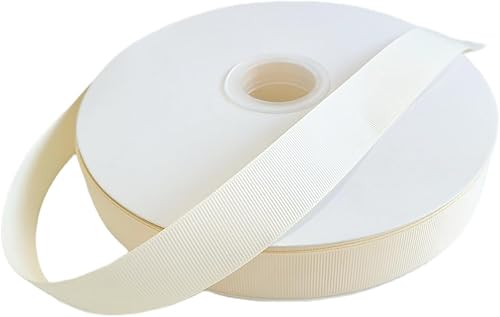 Cinta de grogrén marfil sólido de 1 pulgada x 100 yardas, cinta marfil para envolver regalos, decoración de boda, manualidades, lazo de costura,