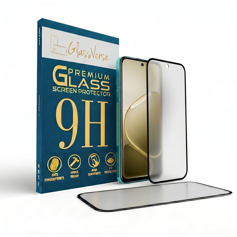 Image of GlassVerse D+ Matte Tempered Glass With 18H Hardness For Oppo A6s 5G (PACK OF 1) with Free Installation Kit. Full screen Coverage - 6.75 inch