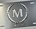 Silver Monogram Crest Car Tag Diamond Etched Engraved .040 Aluminum License Plate