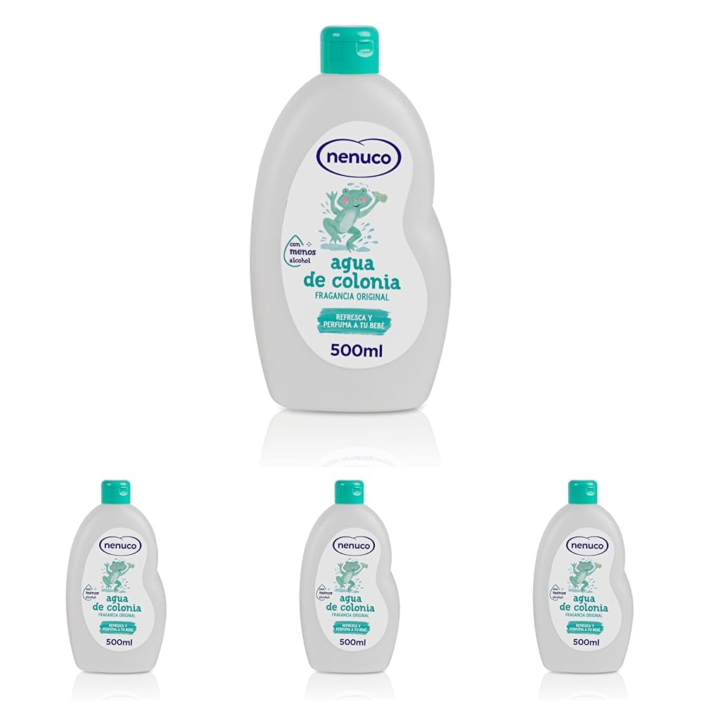Nenuco Agua de Colonia, Fragancia Original, con Menos Alcohol, 500 ml (Paquete de 4)