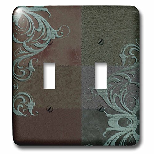 Interrupteur double à bascule aqua green 3dRose déco vigne marron