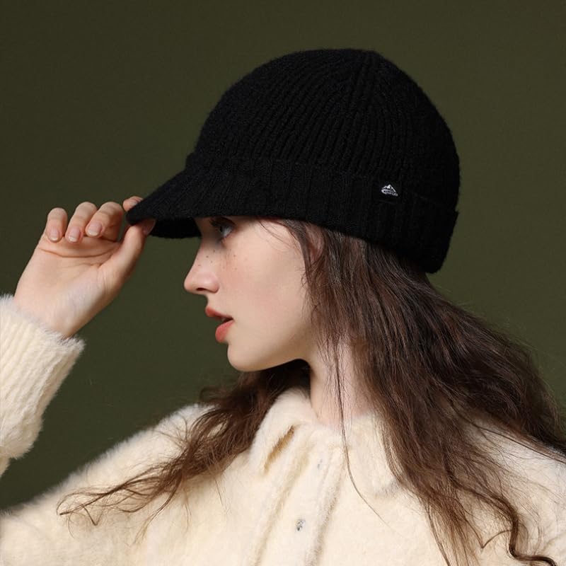 Winter Hats for Men Women - Thick Warm Stylish Knit Beanie Hat, Soft Stretch Cute Womens Winter Hats with Visor - Image 8