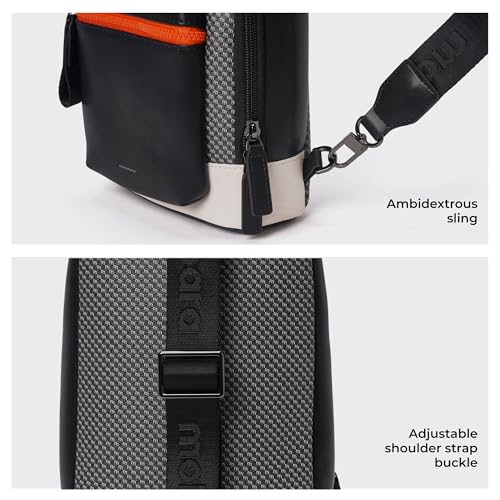Image of MOKOBARA The Memo Crossbody Sling Vegan Leather & Nylon Chest Bag Casual Shoulder Daypack