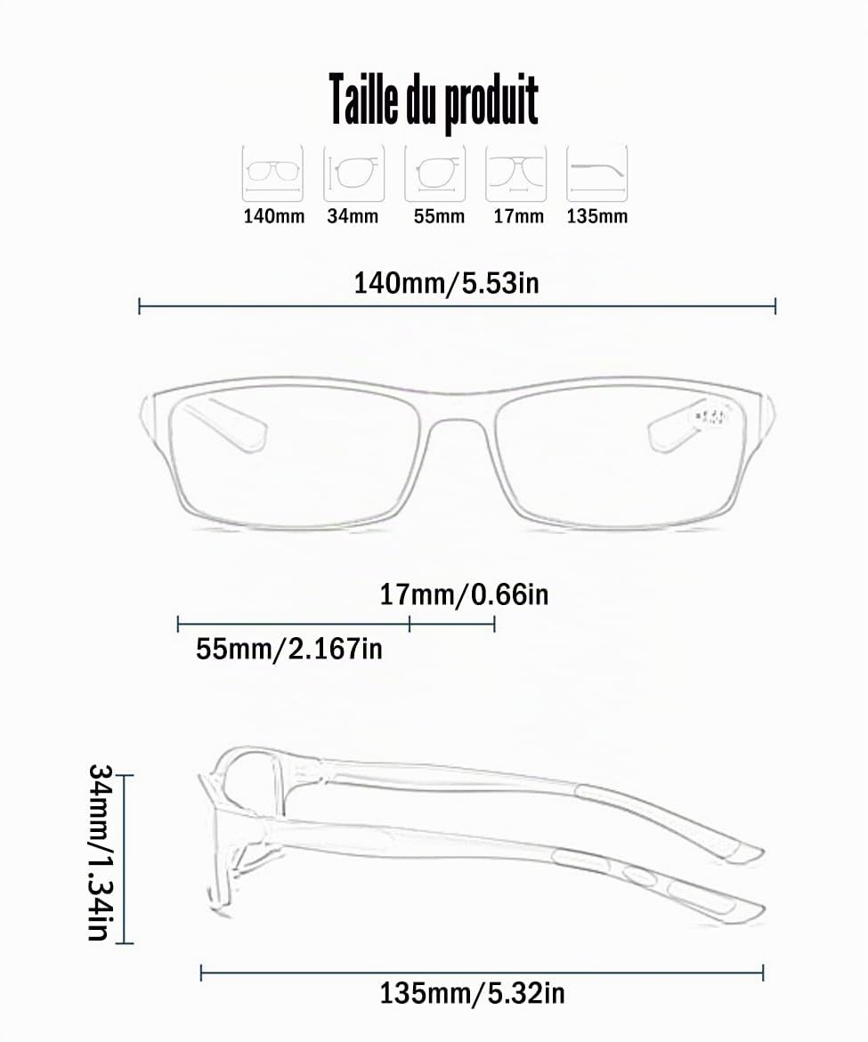 Lot de 6 Lunettes de Lecture Anti Lumière Bleue Sportive Ultra Légère Hommes Femmes Pour Ordinateur Livre Travail