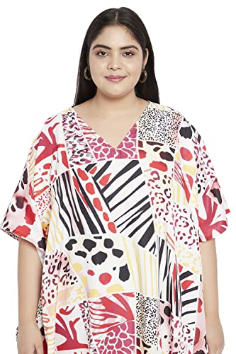 Image of Oussum Women Polyester Casual Long Plus Size Beach Caftan Cover Up Maxi Dress 1X-3X Summer Kaftan Dresses for Women