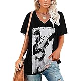 George Singer Michael T-Shirt Woman's V Neck Tee Shirt Summer Sexy Fashion Short Sleeve T-Shirts Basic Loose Tunic Tops