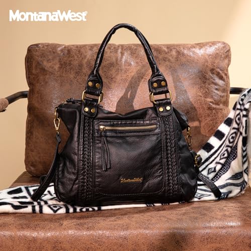 Image of Y2K Purses Hobo Bags for Women Roomy Washed Leather Handbags with Crossbody Strap