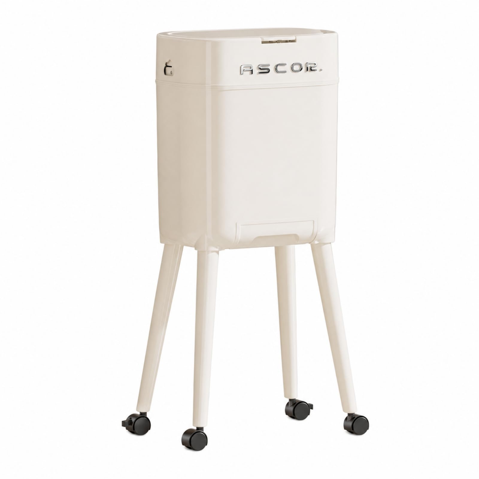 Baoblaze Cestino da Cucina Pattumiera Contenitore Rifiuti Bidone Immondizia con Coperchio Apri E Chiudi a Tocco Ruote Universali Cassetto per Sacchi Secchio, White