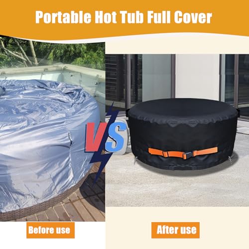 Cobertor redondo inflable para jacuzzi, impermeable 79x28 miniatura 5