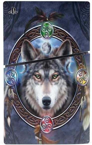 Skinit Decal Gaming Skin Compatible with PS5 Slim Digital Edition Bundle - Officially Licensed Wolf Symbols by Brigid Ashwood Design