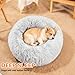 Pmueuff Hundebett Donut für Mittelgroße Haustiere, Flauschig Kuscheliges Katzenbett mit Waschbarem Bezug, Rund Hundekissen Rutschfestem Boden, Hundekorb Langer Plüsch Waschbar in 70cm