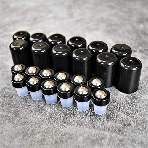 Roller Tops for Essential Oil Bottles – 6‑Pack Stainless Steel Rollers with Caps – Fits 5ml & 15ml Boston Round Bottles (Not 10ml DIY Bottles) – Instant Oil Roller Conversion2