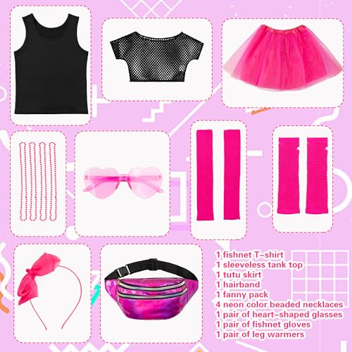 Disfraz de niña temática 80s, talla 5-6 miniatura 5