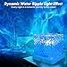 Rechargeable Shower Light No Wiring, 16 Color Changeable Ocean Wave Projector Light, Dimmable Waterproof Shower Lamp with Remote, Rotating Flame Water Ripple Lamp for Shower, Bathroom, Bedroom Decor