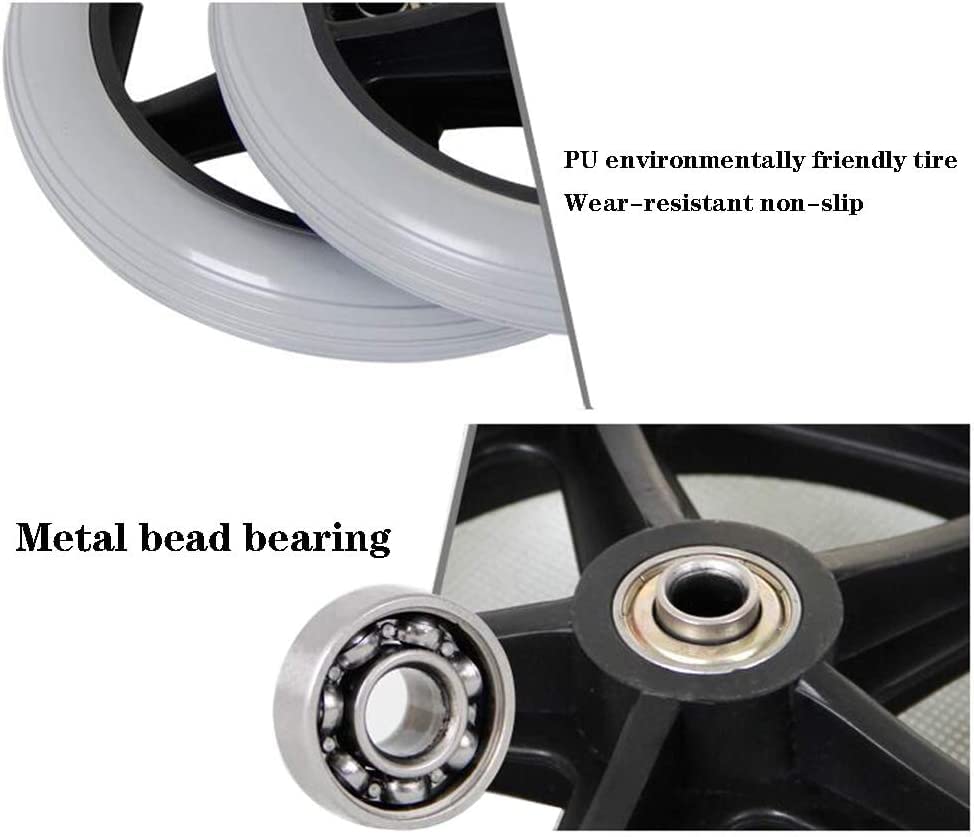 キャスターとホイール、ユニバーサルホイール、2 個の車椅子用アクセサリー ベアリング付きの小さな車輪 ソリッドホイール 車椅子の前輪