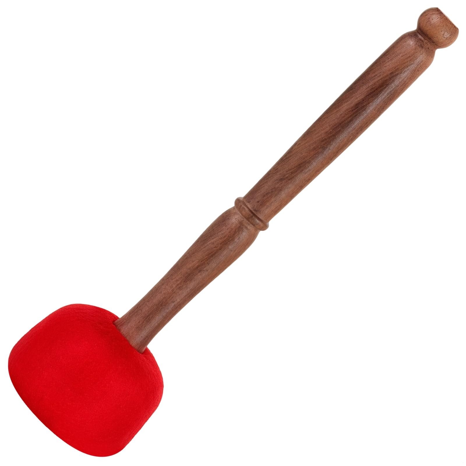 Maillet Gong en bois fabriqué à la main du Népal, tête en feutre rouge, 6 cm, longueur 23 cm, idéal pour le yoga, la méditation et les bols en cristal