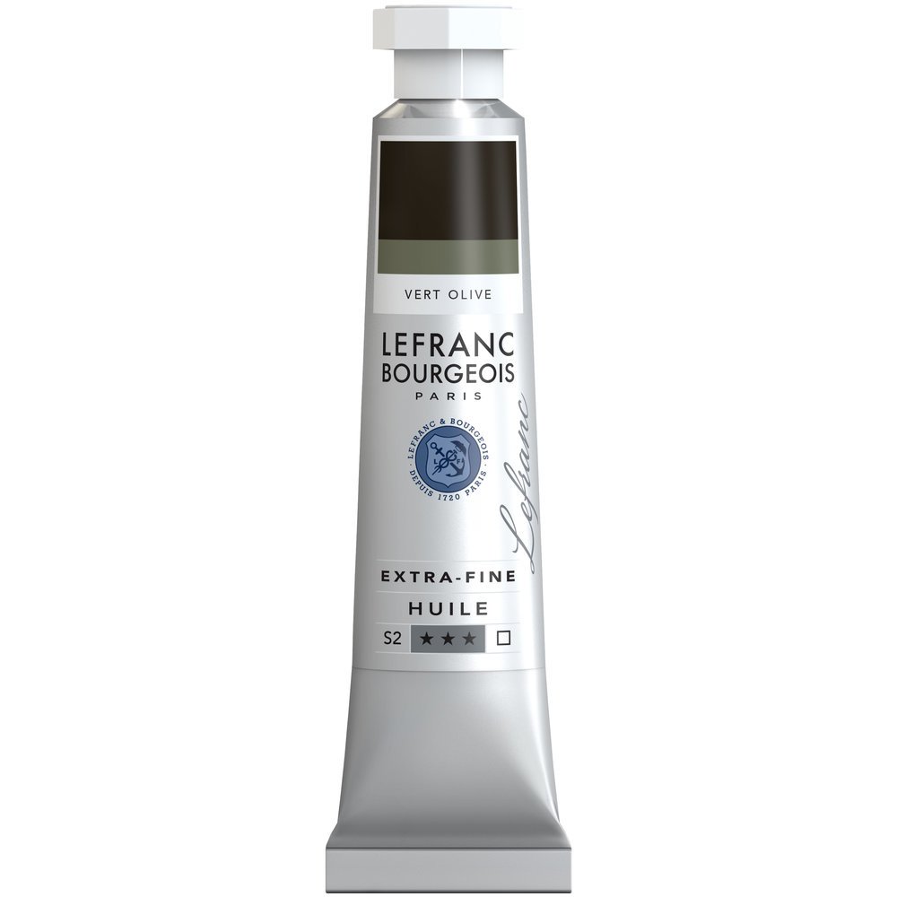 Lefranc Bourgeois 404990 extra feine Ölfarbe in Künstlerqualität aus hochwertigen Pigmenten, lebendige Farben, hohe Lichtechtheit, 20ml Tube - Olivgrün
