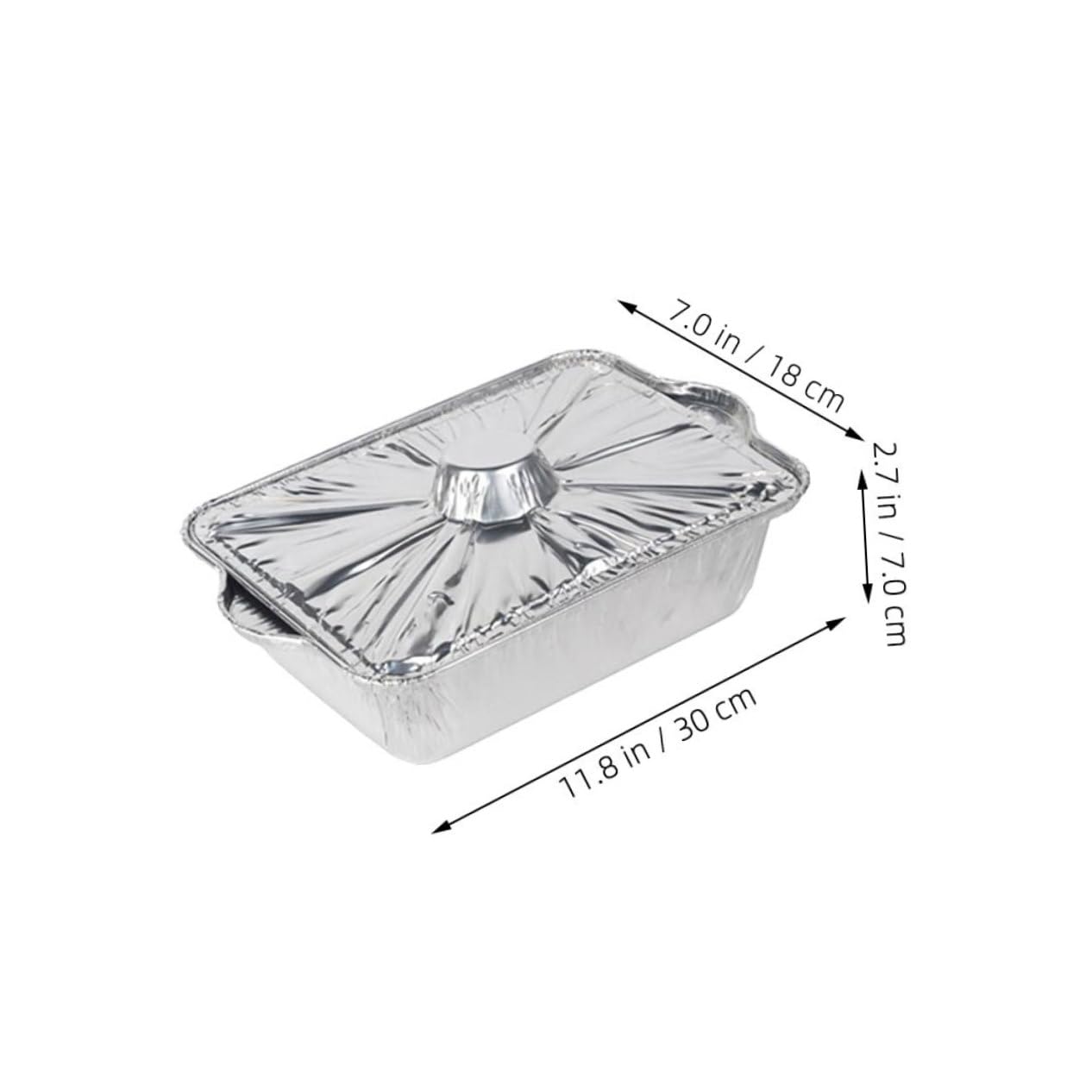 GRIRIW 3pcs Heavy Duty Aluminum Foil Pans with Lids Versatile Baking and Cooking Tinfoil Pots for Bbq Camping Roasting and Food Storage Stackable and Convenient for Outdoor Use