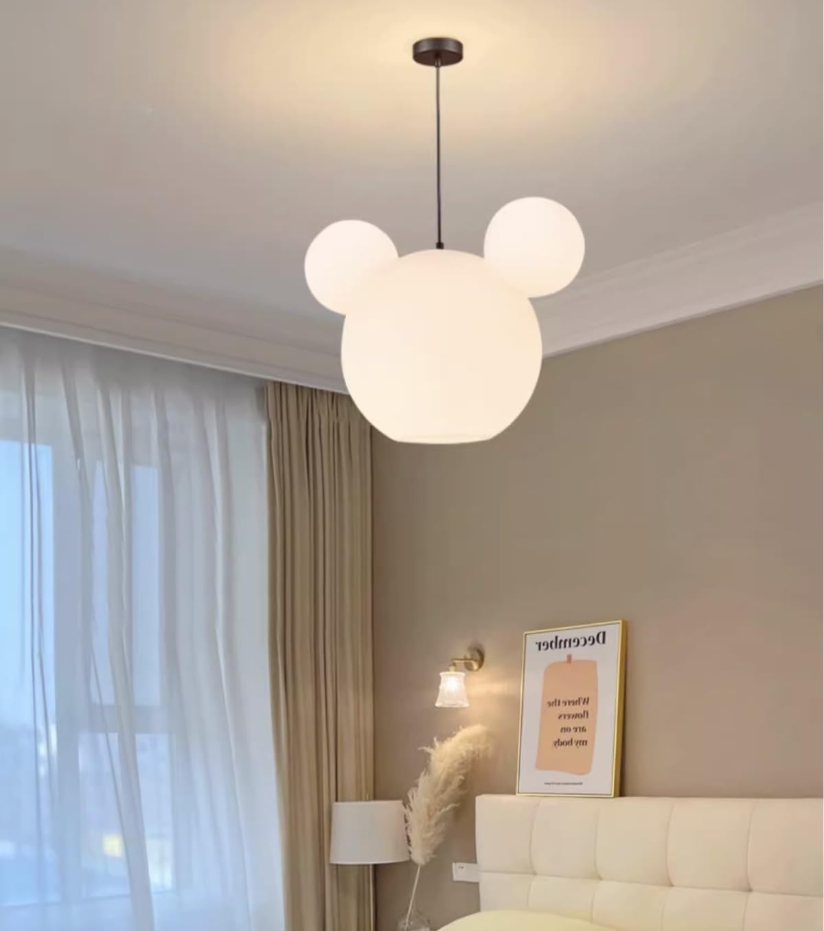 Lindo Oso PE Lámpara Colgante Lámpara De Dibujos Animados Blanca Lámpara De Techo Creativa para Habitación Infantil Luz Cálida para Dormitorio Habitación para Niños Y Niñas