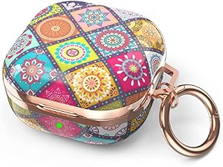 Delidigi for Samsung Galaxy Buds 2 Pro Case / Galaxy Buds Pro Case / Galaxy Buds 2 Case / Galaxy Buds Live Case Stylish Hard TPU Shockproof Cover for Women Girls (Boho, with Keychain)