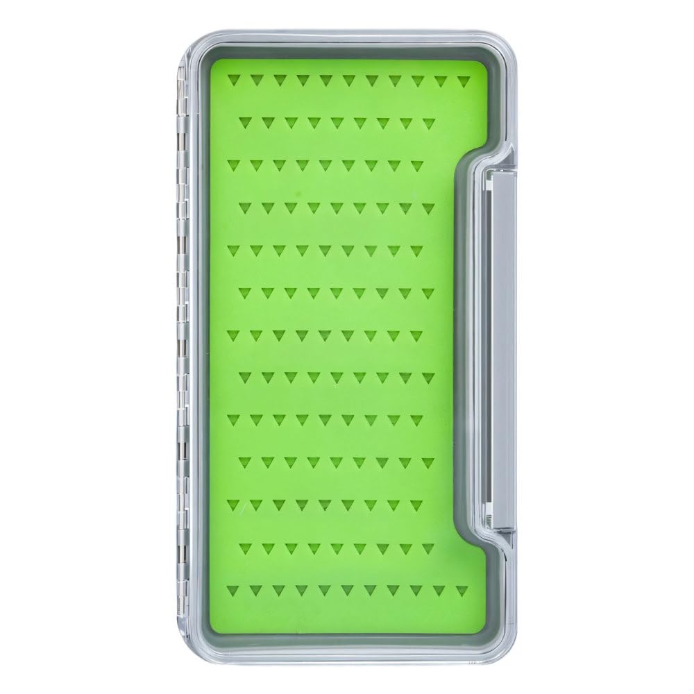 Fly Fishing Box, 7.3×4Inch Waterproof Flies Storage with Silicone Slot, Portable Tackle Box for Fly Fishing
